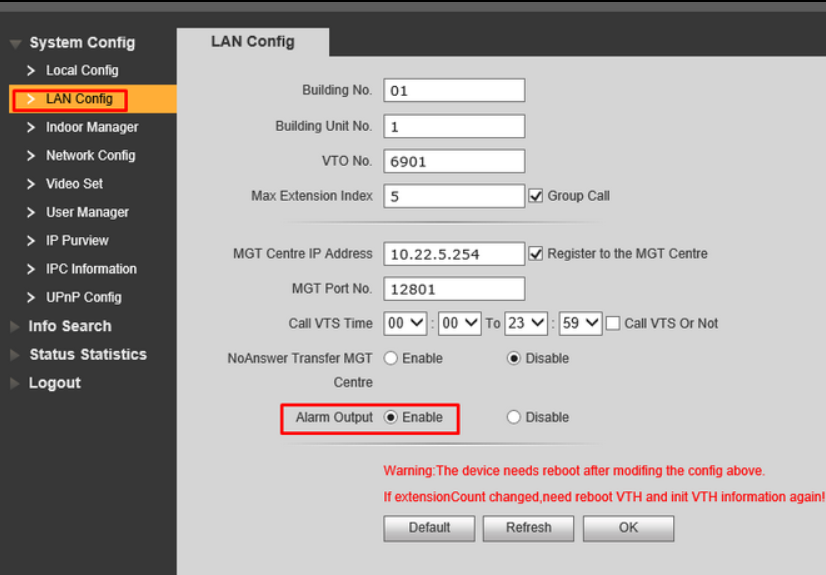 Habilitar Salida De Alarma En Un Vto Serie 3211 X Security Visiotech